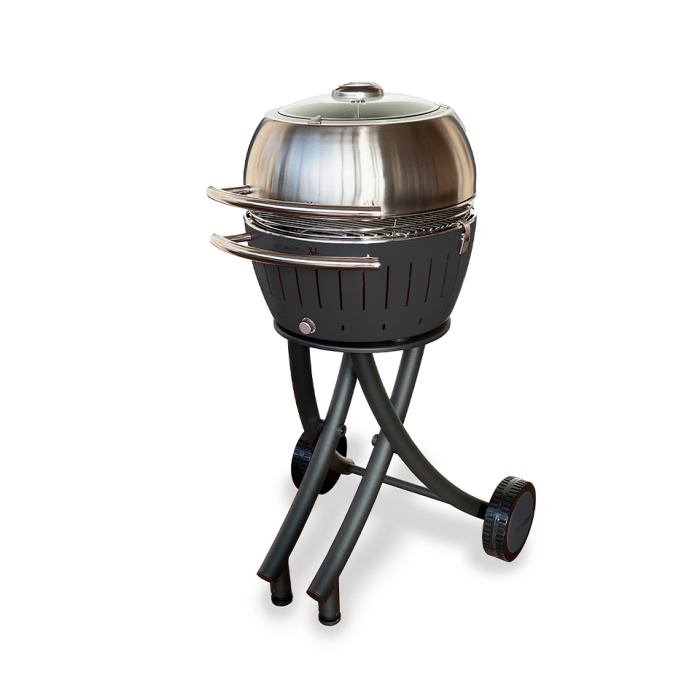 Садовий бездимний вугільний гриль LotusGrill XL Garden Set 40.5 см, фіолетовий