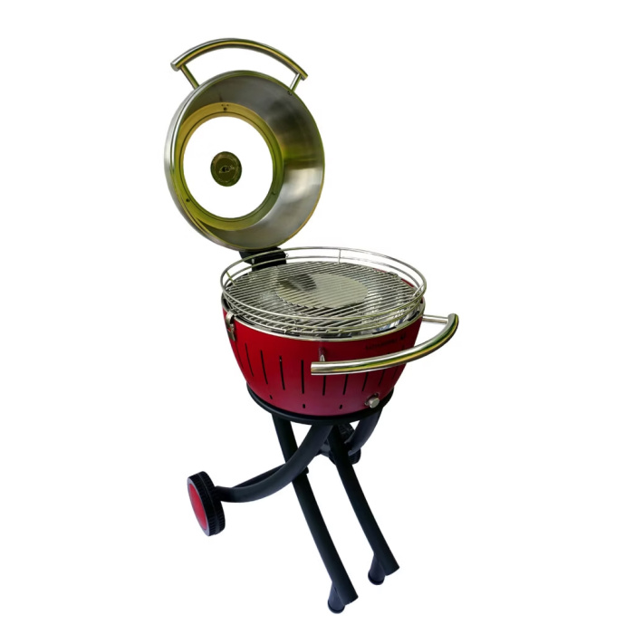 Садовий бездимний вугільний гриль LotusGrill XL Garden Set 40.5 см, фіолетовий