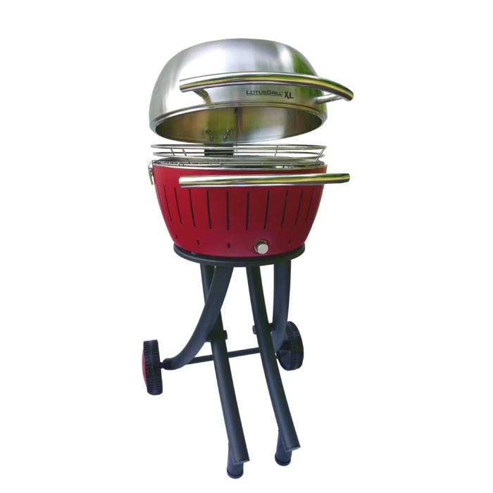 Садовий бездимний вугільний гриль LotusGrill XL Garden Set 40.5 см, фіолетовий
